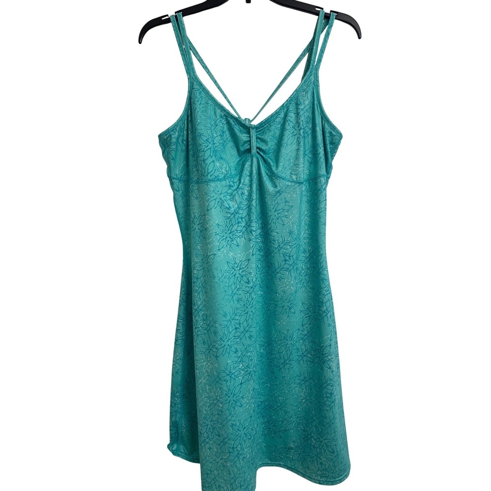 Mountain Hardwear  Outdoor Teal Floral Strappy Active Hiking Dress Size M